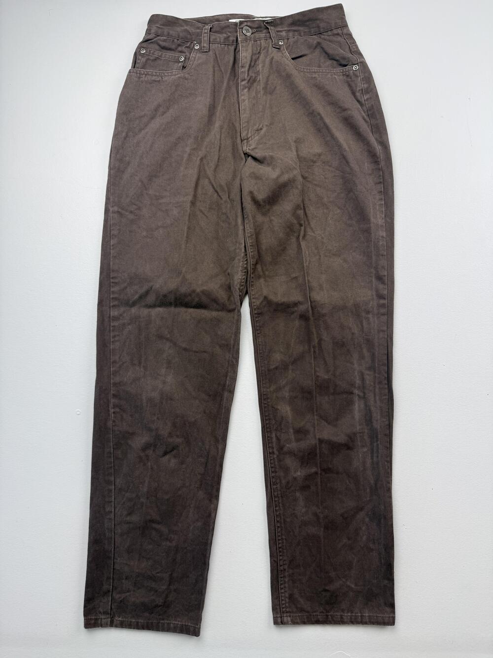 Vintage Chazz Credentials Pants Womens 9 Brown Twill Khakis Hong Kong VTG